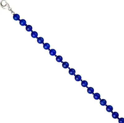 Produktbild von Edelsteinkette Kette Collier aus Lapis Lazuli Lapislazuli blau 925 Silber 45cm