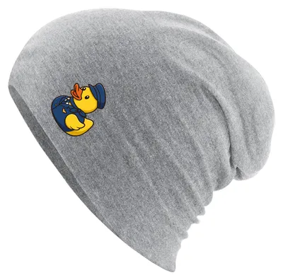 Produktbild von Huuraa Beanie Quietscheente Stewardess Gummiente Flugbegleiterin Heather Grey One Size Baumwolle und Elasthan Mütze Geschenkidee