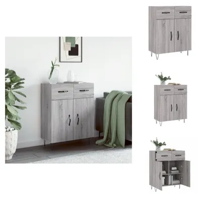 Productafbeelding van vidaXL Dressoir, grijs Sonoma, 69,5 x 34 x 90 cm, houtvezel - Dressoirs
