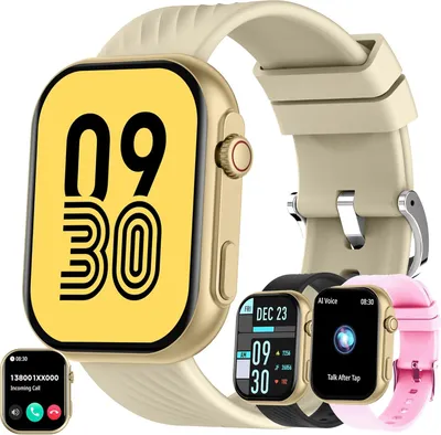 Produktbild von Herren-Smartwatch mit Telefonfunktion, 5ATM wasserdicht, 100+ Sportmodi, 2,0-Zoll-Touchscreen-Uhr, Fitness-Tracker für Android iOS