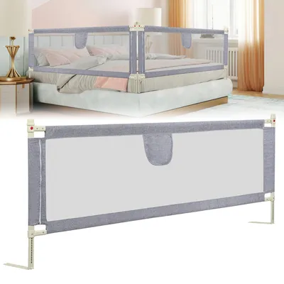 Image de Barrière de lit pour bébé Hengda Barrière de lit pour enfant Barrière de protection pour lit avec levage vertical età une main pour protéger les bébés et les enfants contre les chutes - 150 cm
