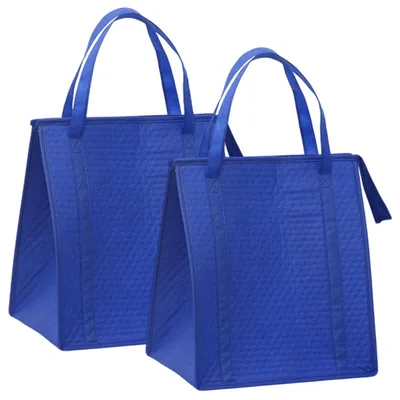 Produktbild von 2 Stück Kühltasche Faltbar, 31 L Isoliertasche Einkaufstasche Picknicktasche, Blau