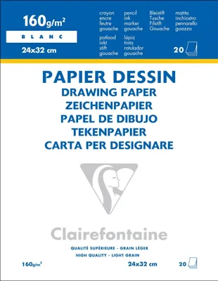 Zdjęcie produktu dla Clairefontaine 3210330971193, Podkładka z papieru artystycznego, 160 g/m², 20 ark.