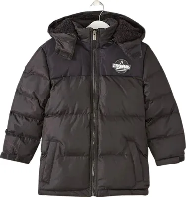 Image de Veste d'hiver à capuche pour filles Little Eleven Paris noir 146