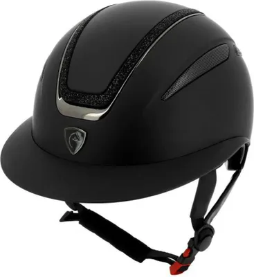 Produktbild von Equitheme Agris Reithelm mit breitem Visier Matt Schwarz Silber Glitzer, Farbe:schwarz glitter lamé, Größe: 59-61