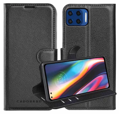 Zdjęcie produktu dla Cadorabo Etui do Motorola MOTO G 5G PLUS w kolorze PHANTOM BLACK Pokrowiec ochronny z zapięciem magnetycznym, funkcją podstawki i kieszenią na karty Flip Case Cover Etui Handy Klapp Hülle Book Tasche