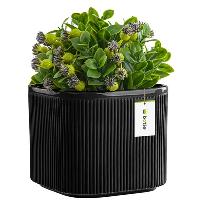 Produktbild von Blumentopf Blumenübertopf Gehäuse Farbe Schwarz 14,5 cm H13,5 cm Glanz Oberfläche Modern Glamour