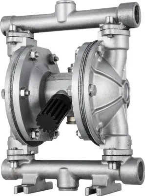 Zdjęcie produktu dla SucceBuy Pompa pneumatyczna z podwójną membraną, wlot i wylot 1/2 cala, stal nierdzewna, 3 GPM, maks. 90 PSI, membrana PTFE, pompa pneumatyczna do ropy naftowej, oleju napędowego, oleju i płynów o niskiej lepkości
