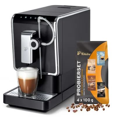 Produktbild von Tchibo Kaffeevollautomat Esperto Pro mit One Touch Funktion für Caffè Crema, Espresso und Milchspezialitäten, Anthrazit - INKLUSIVE Kaffeeprobierset GRATIS
