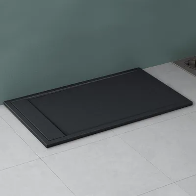 Produktbild von Mai & Mai Duschwanne 80x140x3cm Duschtasse aus Mineralguss Mineralgusswann inkl. Ablaufgarnitur06 Anthrazit Matt Rechteckig DIN-Anschlüsse Geoma10