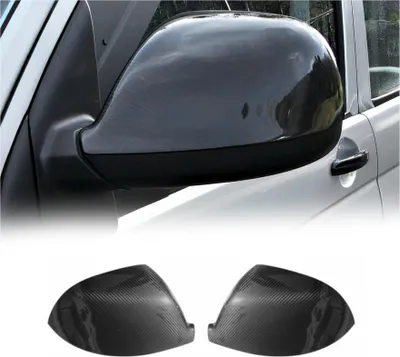 Image de Coques de Rétroviseurs pour VW Transporter T5 2010-2015 en Carbone Noir 2Pcs