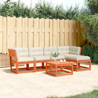 Produktbild von 5-tlg. Garten-Sofagarnitur mit Kissen Wachsbraun Kiefernholz 3217007