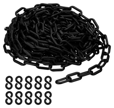 Kunststoffkette 10 m, 6 mm, schwarz, für Absperrungen und Dekoration