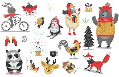 Produktbild von Weihnachtliche Wintertier-Aufkleber – Selbstklebende Weihnachtsaufkleber – Festliche Dekoration – 50 x 80 cm