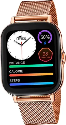 Imagen del producto de Reloj inteligente Lotus para mujer, con correa de acero inoxidable, en color cobre y rosa dorado, modelo D2UL50045/1