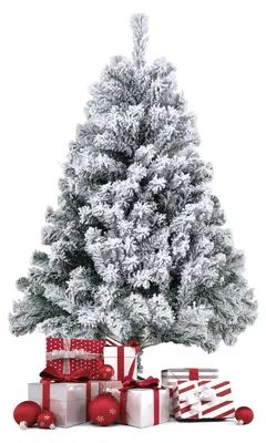 Obrázek produktu pro Umělá vánoční stromek Ikodm, výška 120 cm, s efektem sněhu, 340 větviček, hustě pokrytý umělým sněhem, s kovovým podstavcem