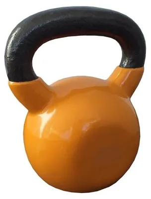 Produktbild von Kettlebell 6 kg, gelb, Vinyl, für Krafttraining