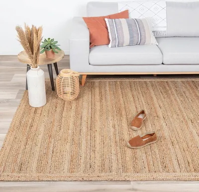 Produktbild von Volero - Jute Teppich - Fair Natur - 230x330 cm - Wohnzimmer, Esszimmer, Schlafzimmer - Boho, Ländlich, Modern