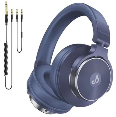 Produktbild von Over Ear Kopfhörer mit Kabel 50mm Treiber DJ Kopfhörer Professionell Studio Kopfhörer Klinke Share-Port DJ Headphones für Studio Podcast Monitoring PC Blau