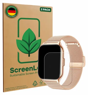 Produktbild von 2x ScreenLeaf Schutzfolie für APAUK Smartwatch 2.01" nachhaltiger Displayschutz Display Schutz Folie Klar Transparent