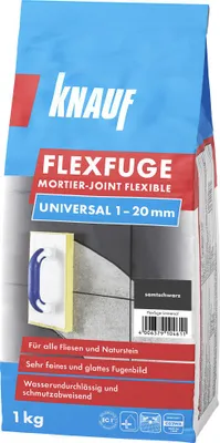 Produktbild von Knauf Fugenmörtel Flexfuge Universal 1 - 20 mm samtschwarz 1 kg