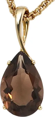 Produktbild von JOBO Anhänger 333 Gold Gelbgold 1 Rauchquarz