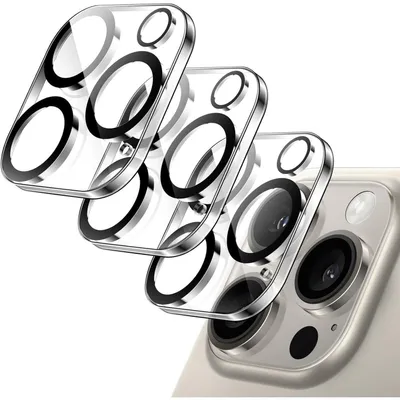 Obrázek produktu pro Ochranné sklo na fotoaparát pro iPhone 16 Pro / Pro Max, tvrzené sklo 9H, 3 kusy