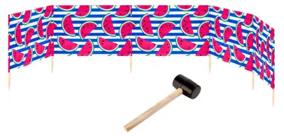 Produktbild von Garronda Strand Windschutz Sichtschutz 6m lang plus Gummihammer GAEX001 (Wassermelone-66, 6 m)