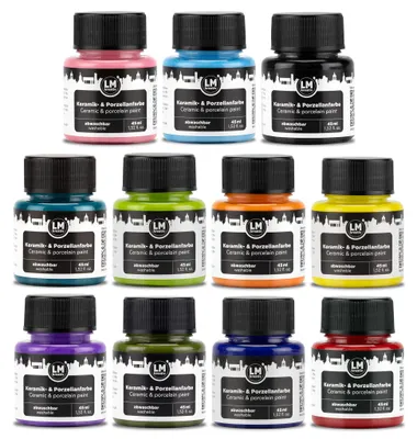 Produktbild von LM-Kreativ Porzellan- & Keramikfarbe Set Vivid Vision, 11 x 45 ml