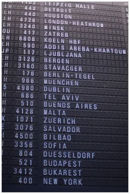 Produktbild von Wallario Wandbild aus Acryl, 90 x 60 cm, freischwebende Optik - Flughafen Abflugtafel