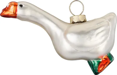 Produktbild von Christbaumschmuck Glas 8cm Gans Figur Weiß
