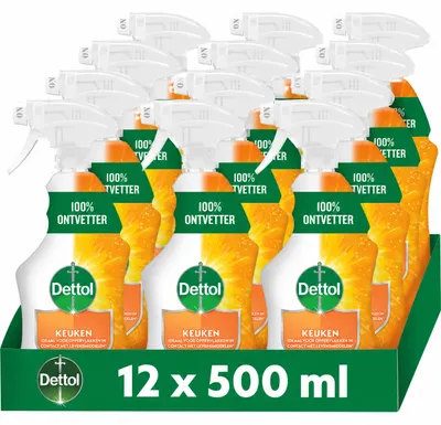 Produktbild von Dettol Allzweckreiniger-Spray – Küche – 500 ml – 12 x 500 ml – Vorteilspackung