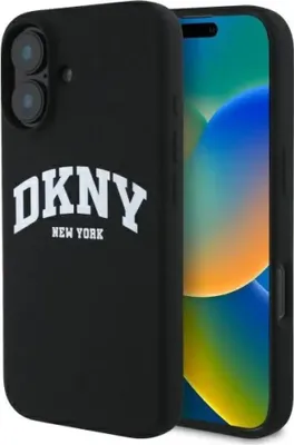 Obrázok produktu pre Etui Dkny Silicone White Printed Logo Magsafe Na Iphone 16 - Čierne