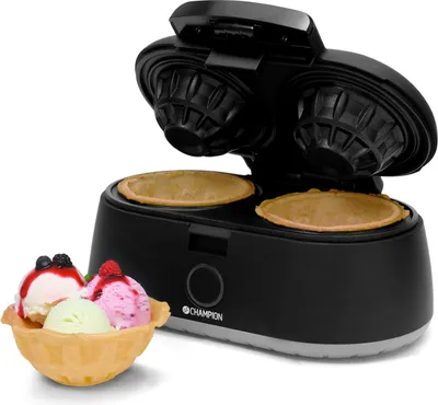 Image de Gaufrier double, 1 000 W, antiadhésif, noir