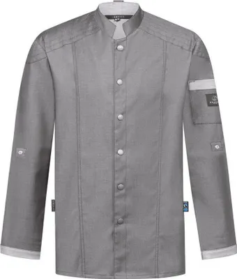 Produktbild von Greiff GASTRO-MODA Cuisine Herren Kochjacke Bikerstyle Regular Grau S
