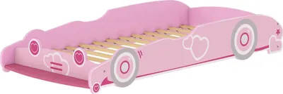 Obrázek produktu pro Dětská postel - Rám postele - MDF - Ochrana proti vypadnutí - Čelo ve tvaru auta - 158×73,6×26 cm - Růžová