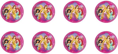 Produktbild von Geburtstagsparty, Packung mit 8 Papptellern, 19,5 cm, Lizenzprodukt (Prinzessinnen 20 cm)