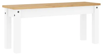 Imagen del producto de vidaXL Banco de pie PANAMA, blanco, 105x30x45 cm, madera maciza de pino