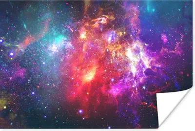 Produktbild von MuchoWow® Poster Sterne - Farben - Weltraum 120x80 cm - Bilder