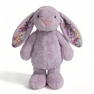 Produktbild von Plüschtier Hase 20cm – Kawaii Kuscheltier mit Blumenohren Stofftier Lila
