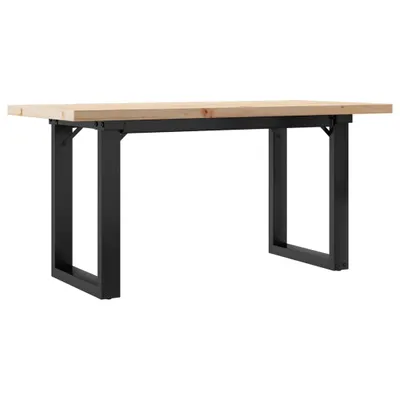 Imagen del producto de vidaXL Mesa de centro con estructura en forma de "O", 90x40x45,5 cm, madera maciza de pino y acero