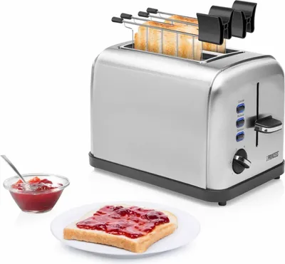 Zdjęcie produktu dla Wykonany ze stali nierdzewnej toster z długim otworem na kanapki toster na 2 kromki chleba toster do tostów