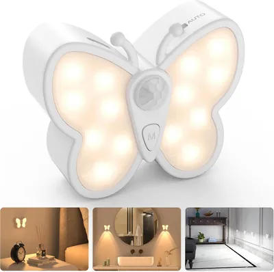 Produktbild von LED Nachtlicht mit Bewegungssensor, 1 Stück dimmbare Nachtlampe, 3 Farbmodi, USB wiederaufladbar, ideal für Kinderzimmer, Flur, Treppe, Schlafzimmer
