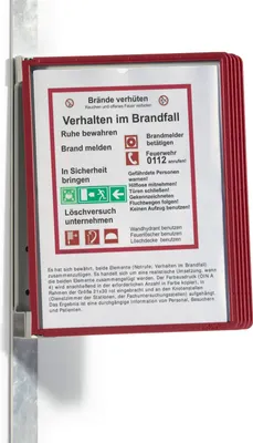 Produktbild von Sichttafelsystem Vario Magnet Wall 5 grau 5 Tafeln rot Packung mit 5 Stück