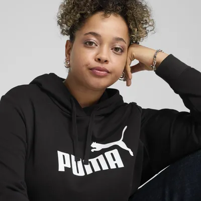 Produktbild von Puma Ess N1 Logo Kapuzenpullover Schwarz L Damen Schwarz L