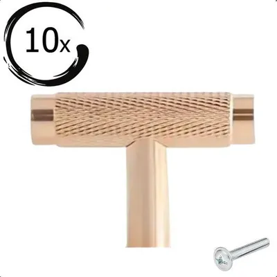 Productafbeelding van By MJM Waco meubelknop T-greep goud aluminium – set van 10 – GMJ104-10