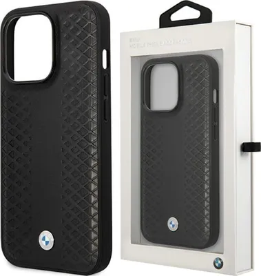 Zdjęcie produktu dla BMW BMHCP15L22RFGK iPhone 15 Pro 6.1 czarny/black Leather Diamond Pattern