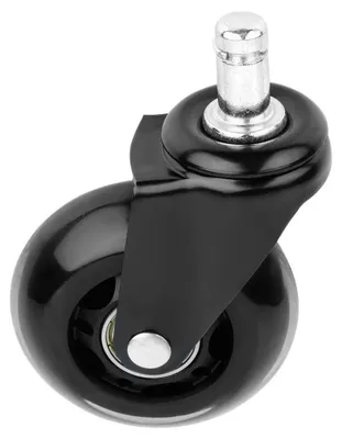 Image de Roulettes pour chaise de bureau - Roulettes en caoutchouc - Diamètre de 63 mm - Axe de 11 mm - Lot de 5
