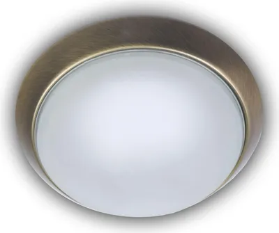 Produktbild von Niermann LED 8W Deckenleuchte satiniert Glas Klarrand, Altmessing, 25cm, warmweiss,  Germany