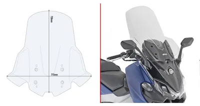 Immagine prodotto di Parabrezza GIVI trasparente intercambiabile 73x71,5cm per SYM Maxsym TL 500/508
